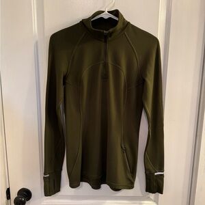 Lululemon First Mile 1/2 Zip Military Green